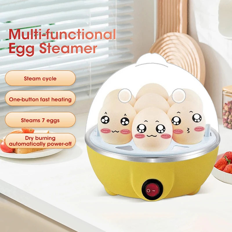 7-Egg Electric Cooker – Multi-Functional Steaming & Boiling Machine with Auto Power-Off for Easy Breakfasts