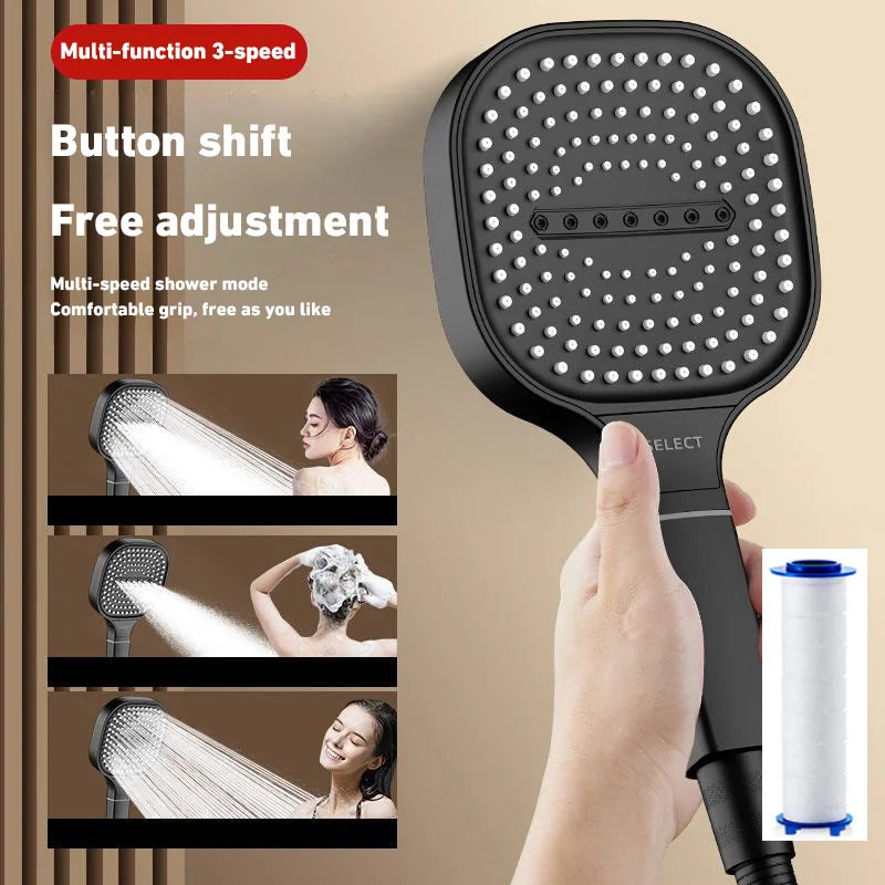 Xiaomi 13cm High-Pressure Shower Head – 3-Mode Water Massage with Filter Element, Bathroom Accessory (New)