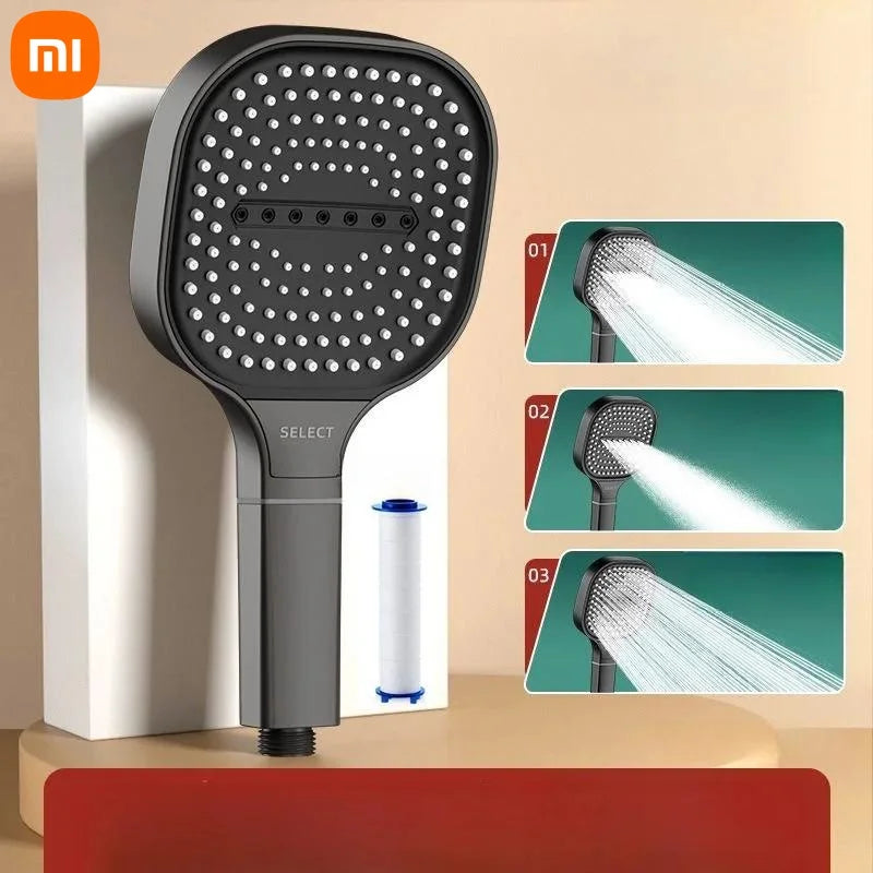 Xiaomi 13cm High-Pressure Shower Head – 3-Mode Water Massage with Filter Element, Bathroom Accessory (New)