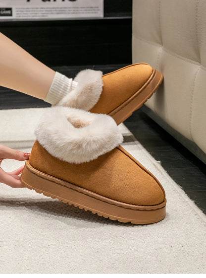Women’s Autumn & Winter Cotton Slippers – Soft, Thick-Soled, Anti-Slip, Warm Indoor/Outdoor Comfort Shoes