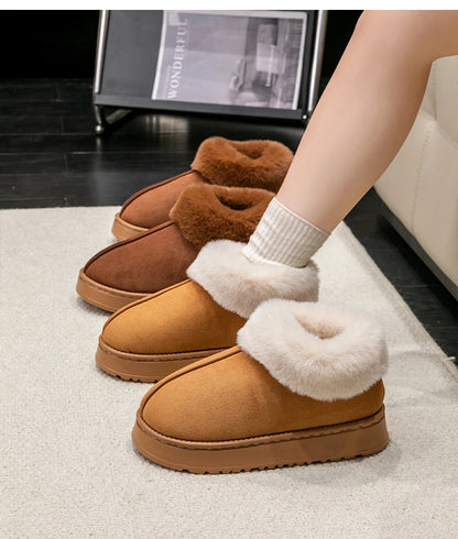 Women’s Autumn & Winter Cotton Slippers – Soft, Thick-Soled, Anti-Slip, Warm Indoor/Outdoor Comfort Shoes