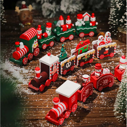 Christmas Wooden Train Decoration – Moving Ornament for Home Décor, Noel & Happy New Year 2026 Gifts