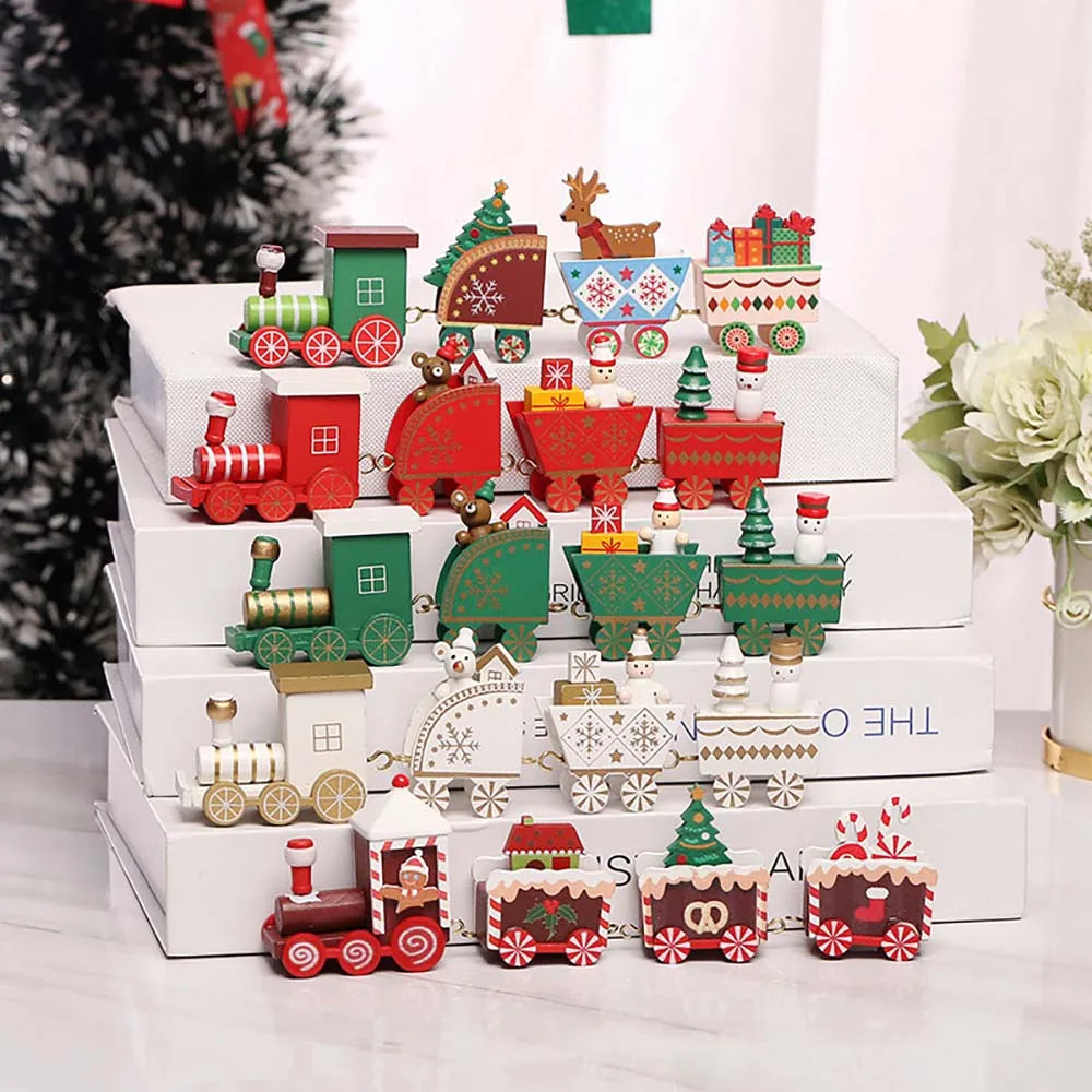 Christmas Wooden Train Decoration – Moving Ornament for Home Décor, Noel & Happy New Year 2026 Gifts