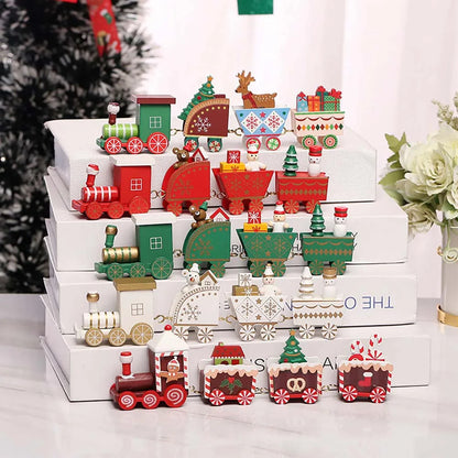 Christmas Wooden Train Decoration – Moving Ornament for Home Décor, Noel & Happy New Year 2026 Gifts