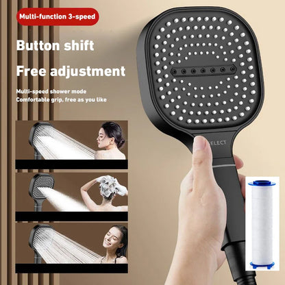 Xiaomi 13cm High-Pressure Shower Head – 3-Mode Water Massage with Filter Element, Bathroom Accessory (New)