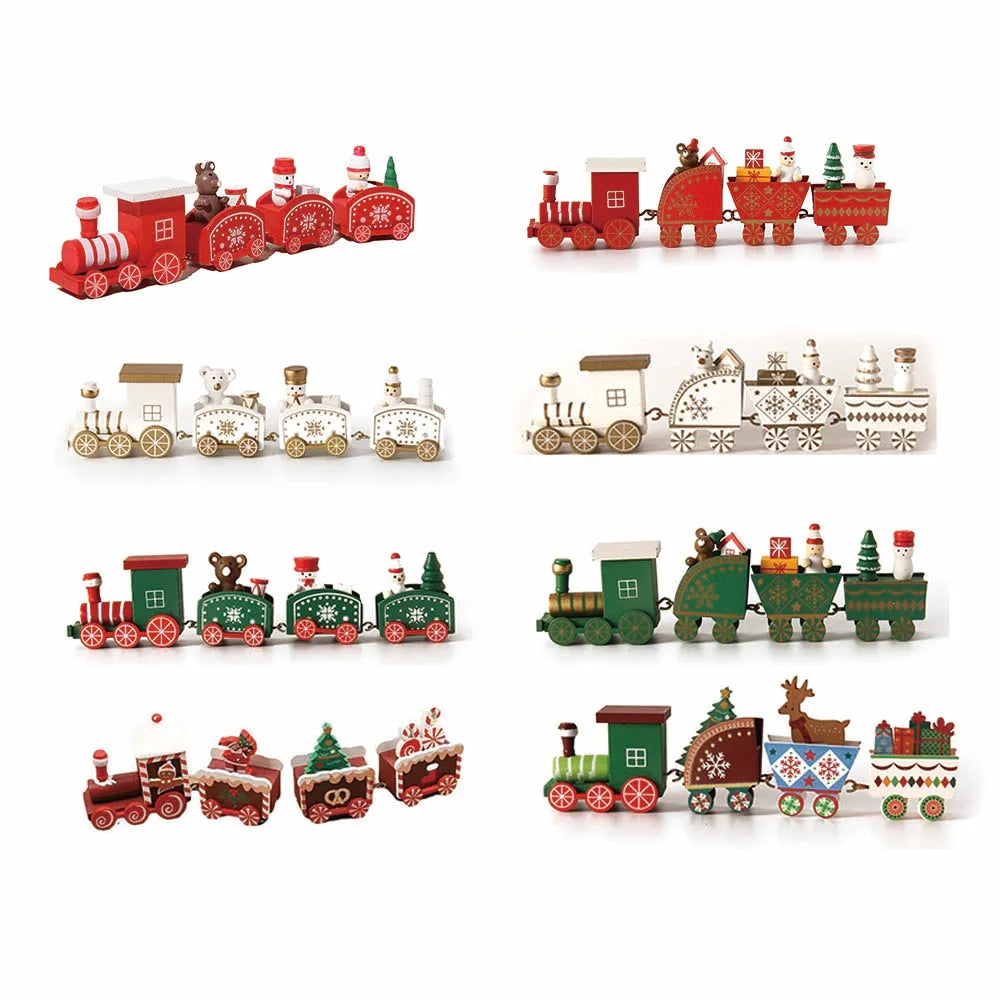 Christmas Wooden Train Decoration – Moving Ornament for Home Décor, Noel & Happy New Year 2026 Gifts