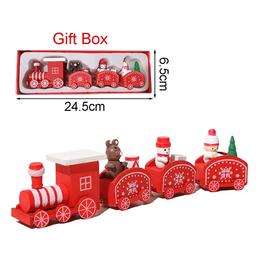 Christmas Wooden Train Decoration – Moving Ornament for Home Décor, Noel & Happy New Year 2026 Gifts