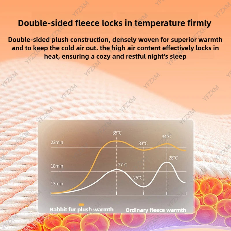 Soft FluffRow Blanket for Bed, 250GSM Warm Plush Striped Decorative Blanket for Winter Sleep & Naps