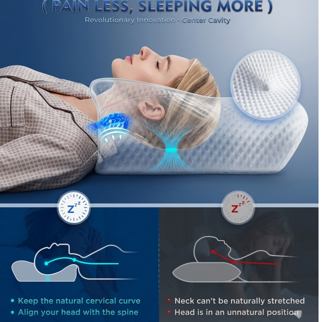 🛌 NeckEase™ Memory Foam Pillow