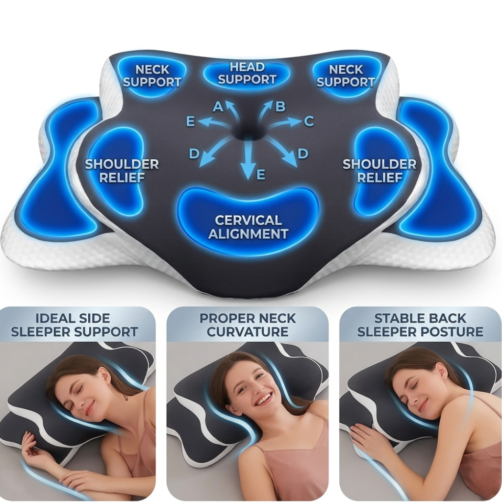 🛌 NeckEase™ Memory Foam Pillow