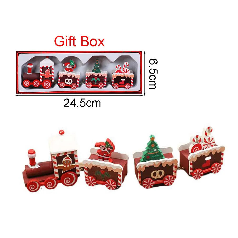 Christmas Wooden Train Decoration – Moving Ornament for Home Décor, Noel & Happy New Year 2026 Gifts