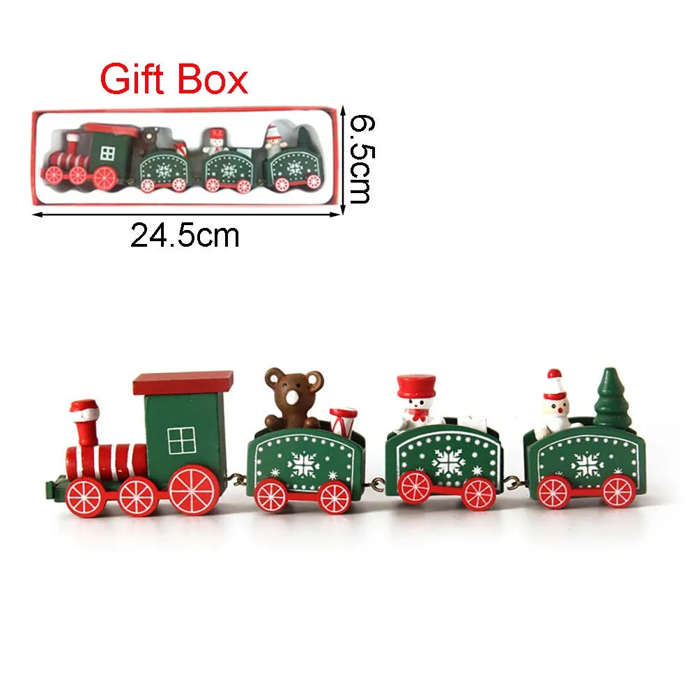 Christmas Wooden Train Decoration – Moving Ornament for Home Décor, Noel & Happy New Year 2026 Gifts