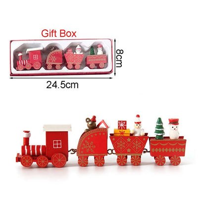 Christmas Wooden Train Decoration – Moving Ornament for Home Décor, Noel & Happy New Year 2026 Gifts